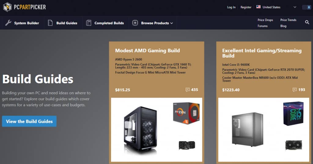 PC Part Maker Website Page