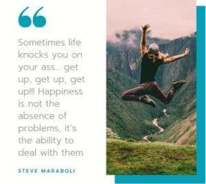 Happiness is not the absence problem inspirational motivational quote