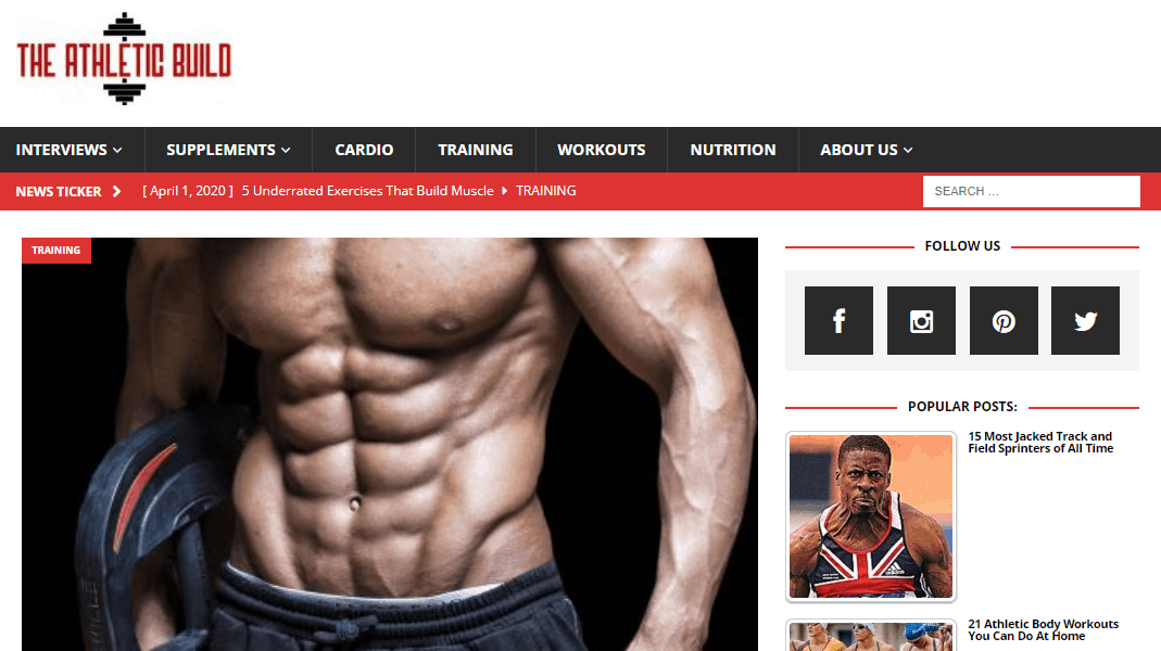 Athletic Build Website Page
