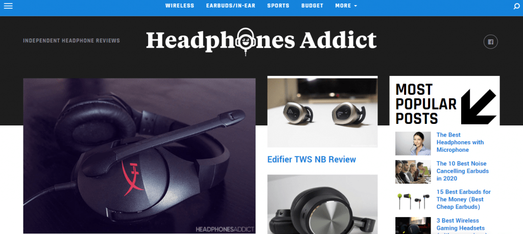 Headphones Addict Website Page