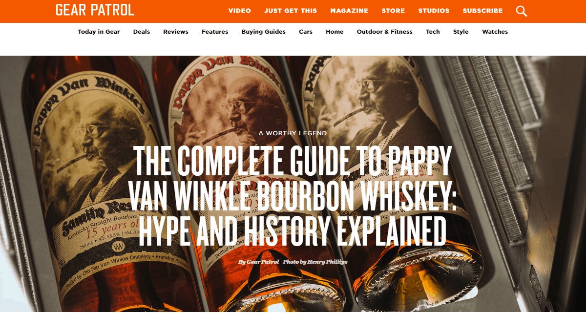 Pappy Van Winkle Website