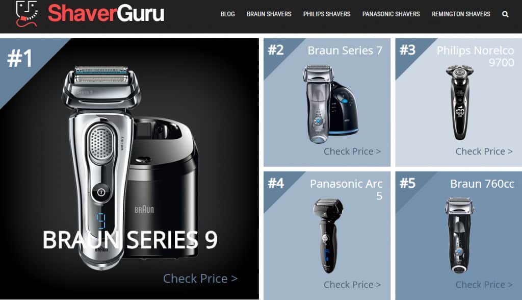 Shaver Guru Website Page