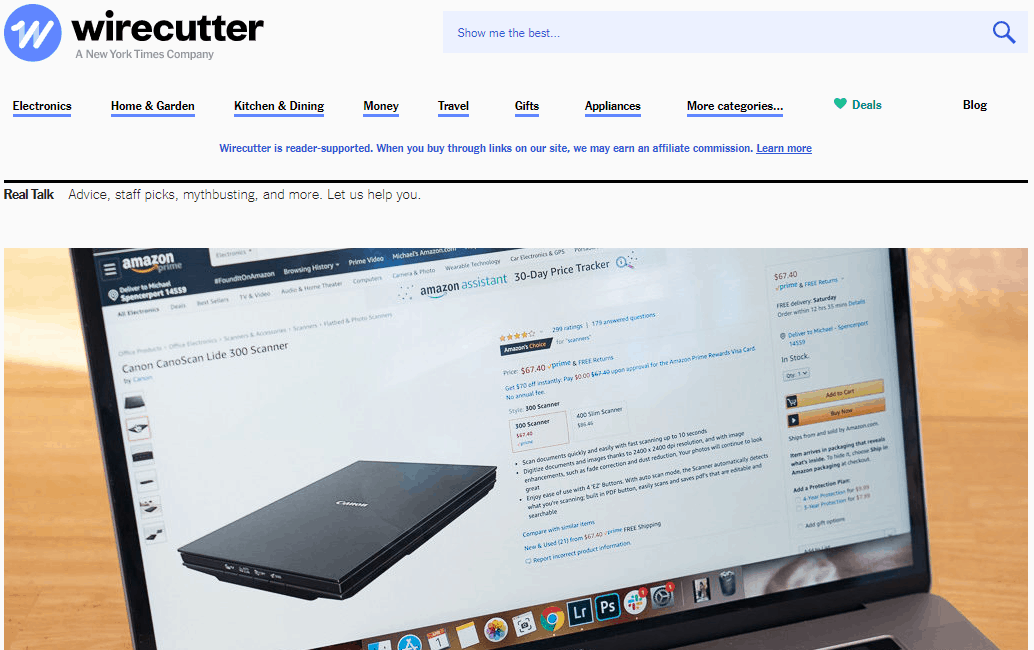 The WireCutter Website Page